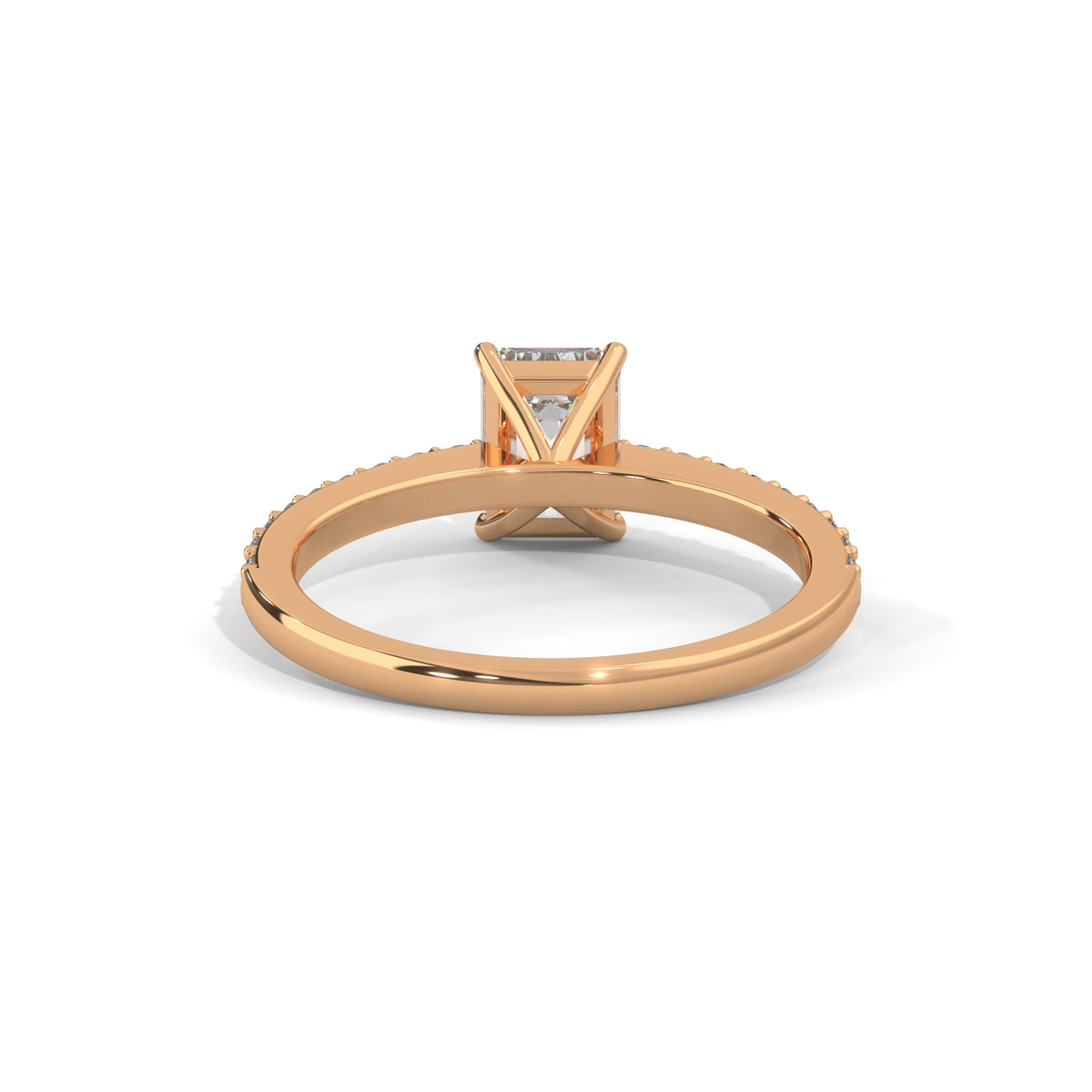 Emerald Pavé Solitaire Ring