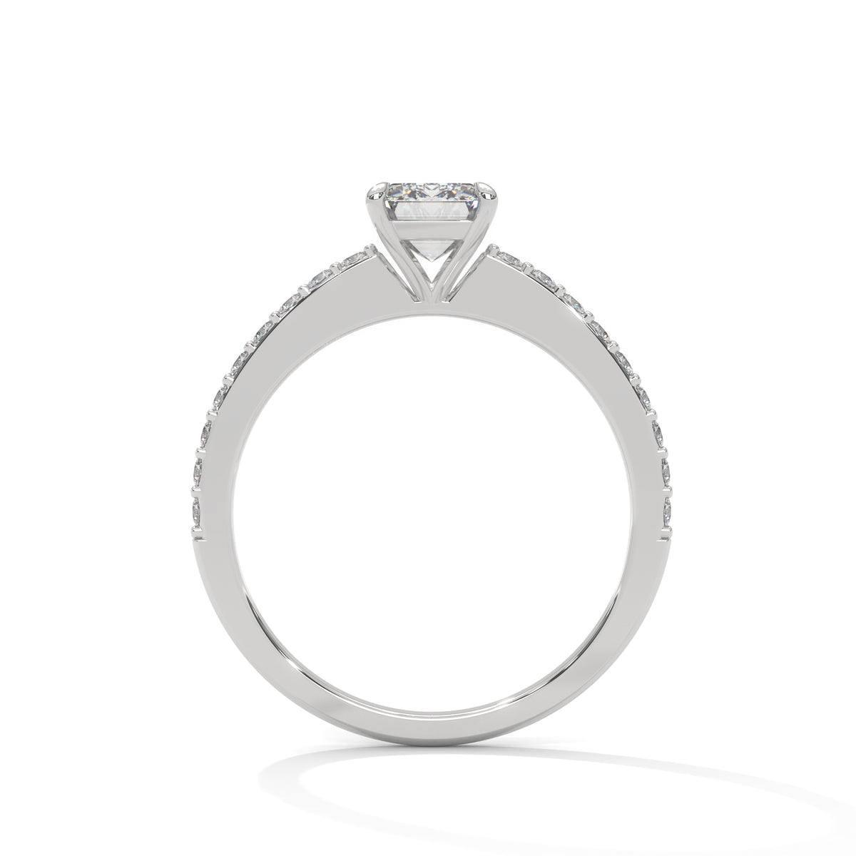 Emerald Pavé Solitaire Ring