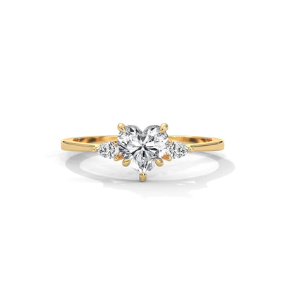 Sweetheart Trio Solitaire Ring — IGI Certified Diamond Jewellery | My Carat India