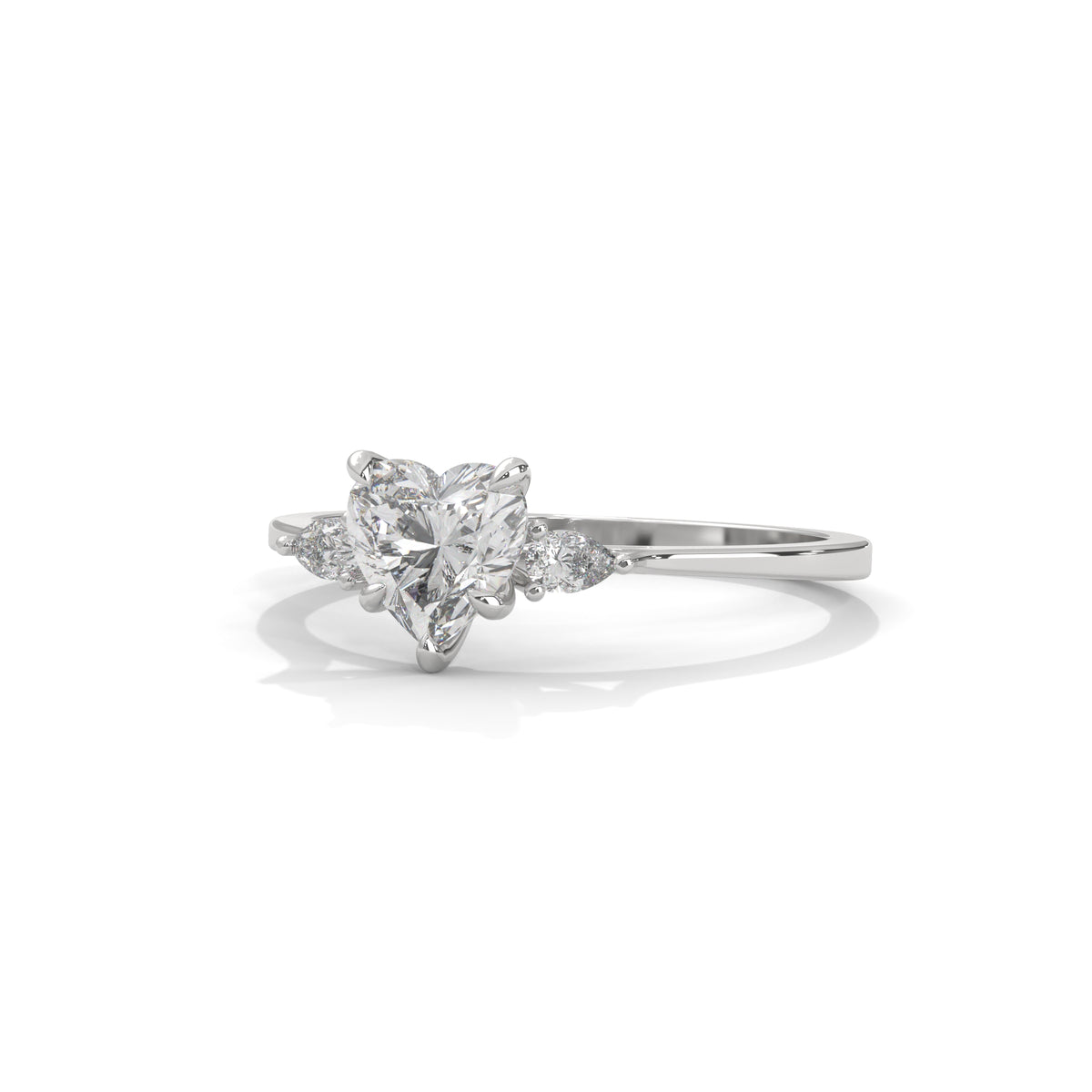 Sweetheart Trio Solitaire Ring