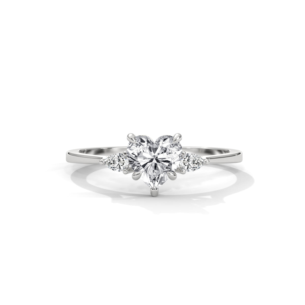 Sweetheart Trio Solitaire Ring