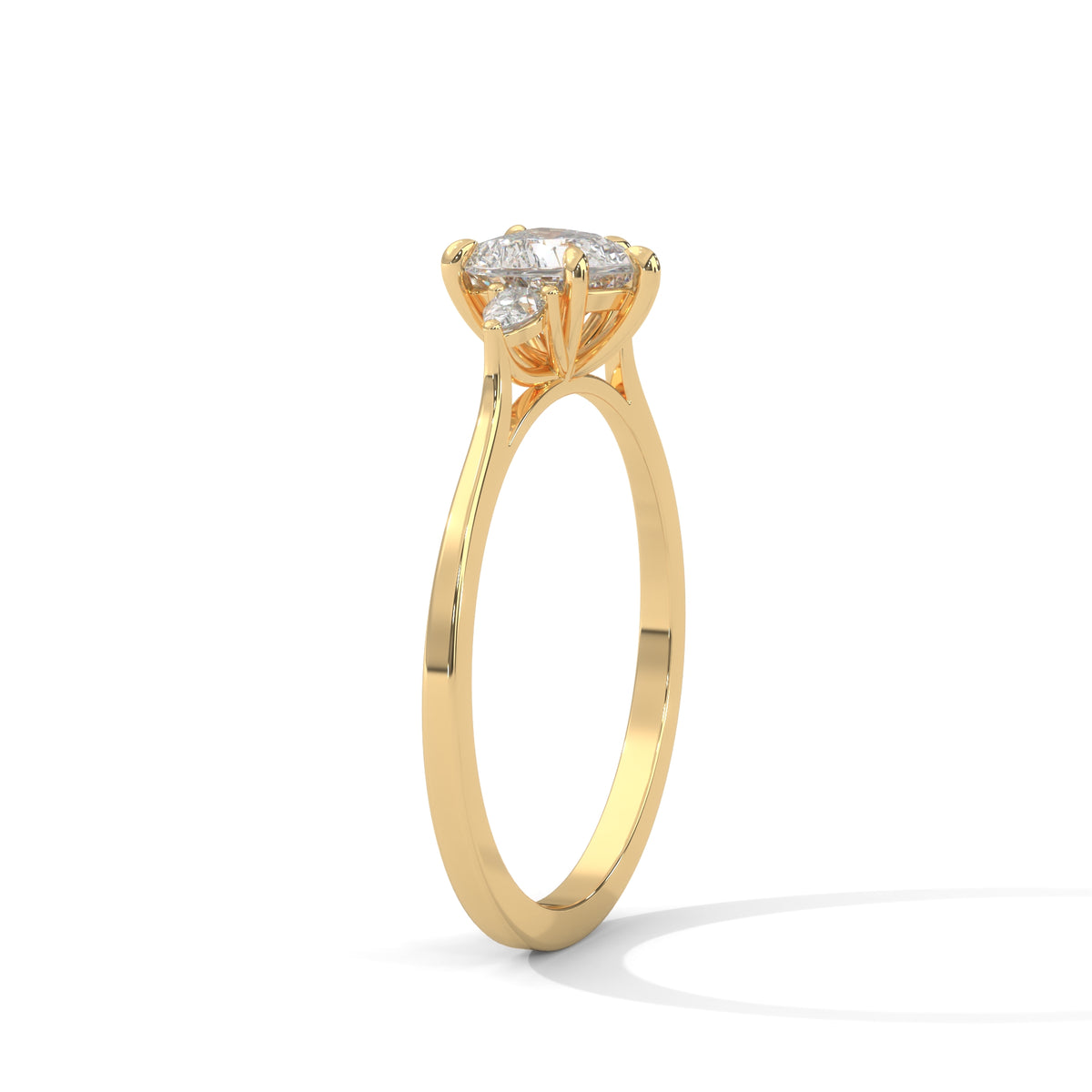 Sweetheart Trio Solitaire Ring