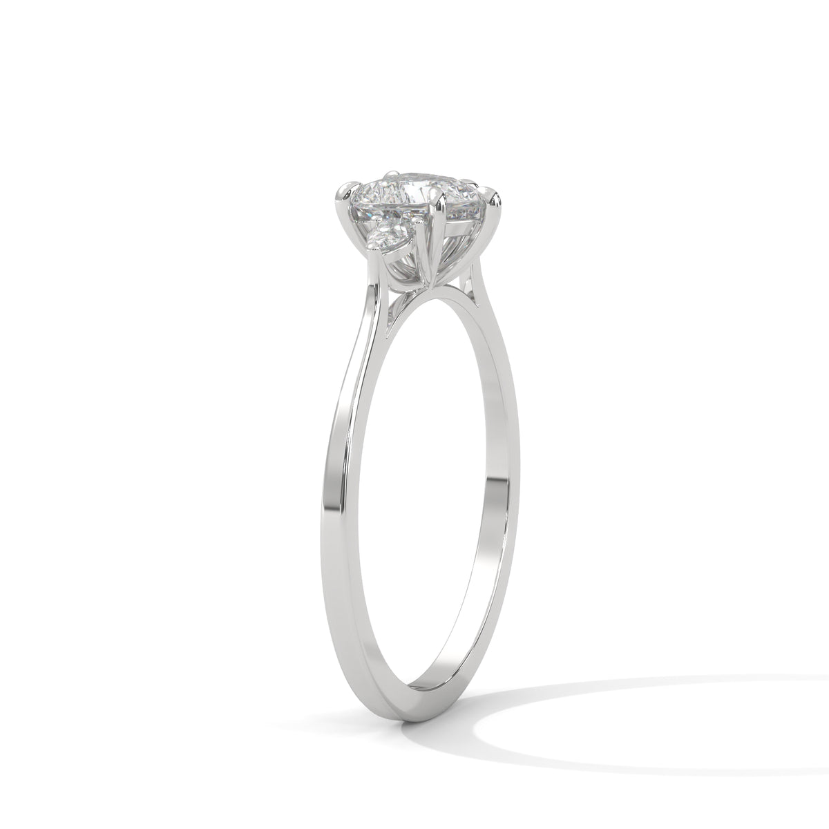 Sweetheart Trio Solitaire Ring