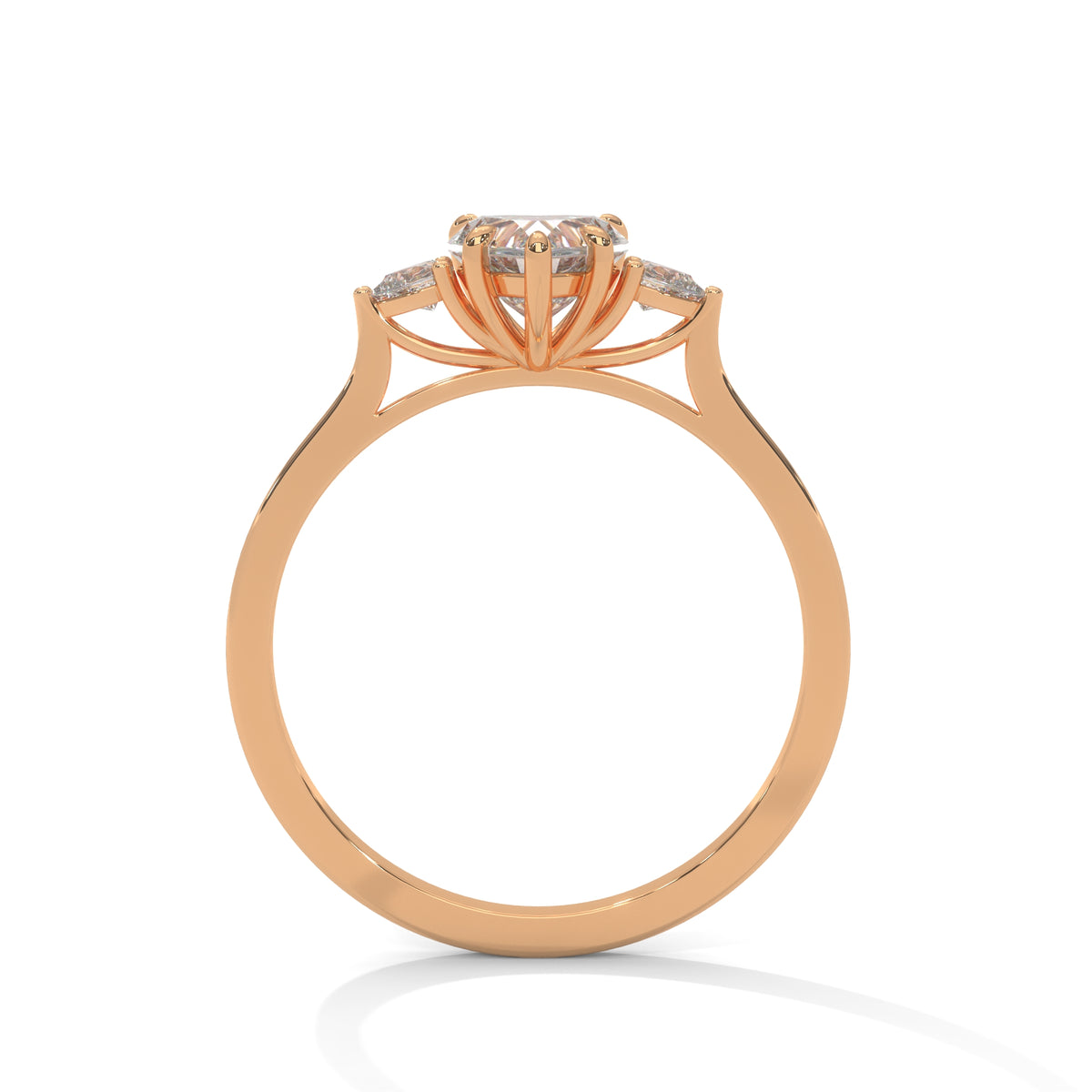 Sweetheart Trio Solitaire Ring