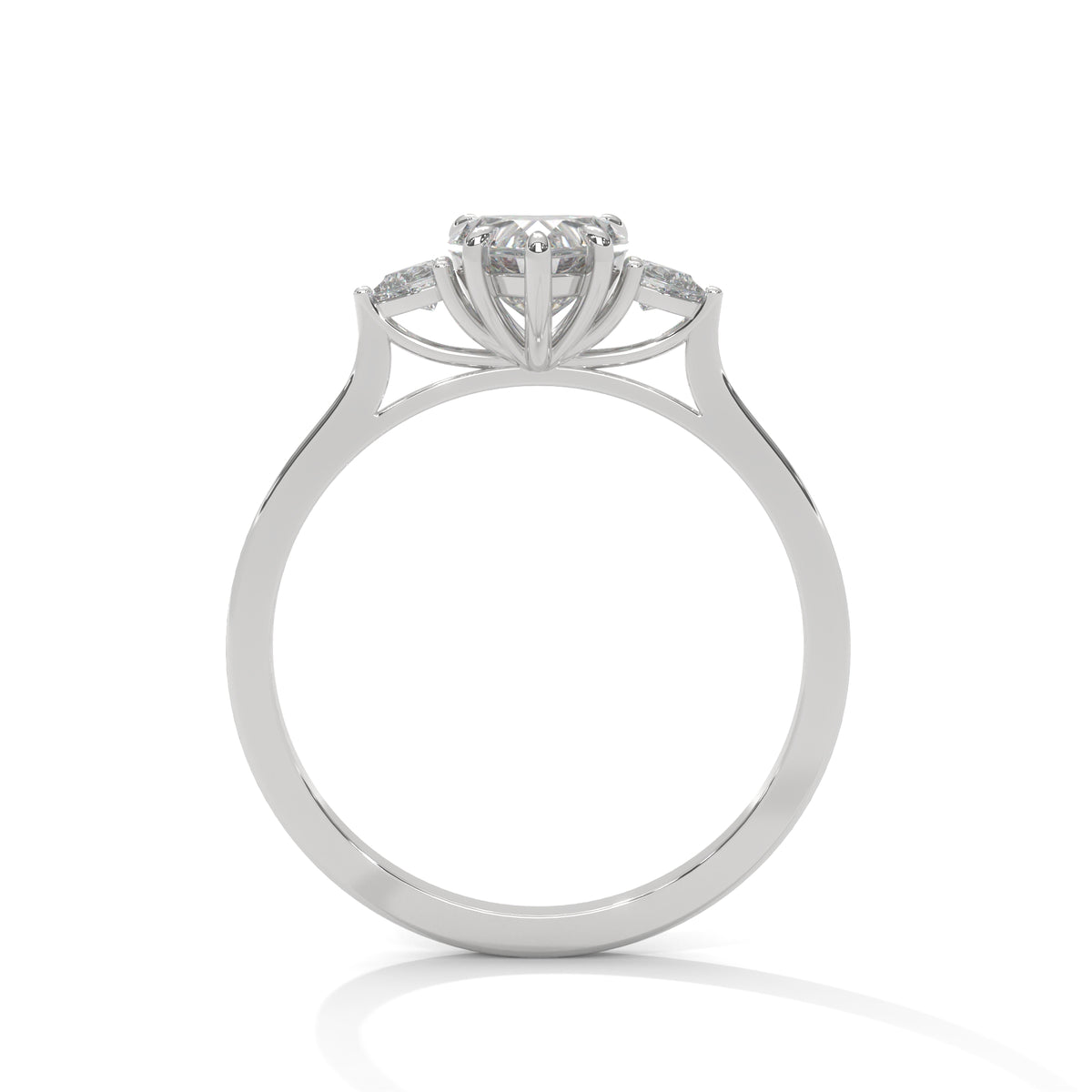 Sweetheart Trio Solitaire Ring