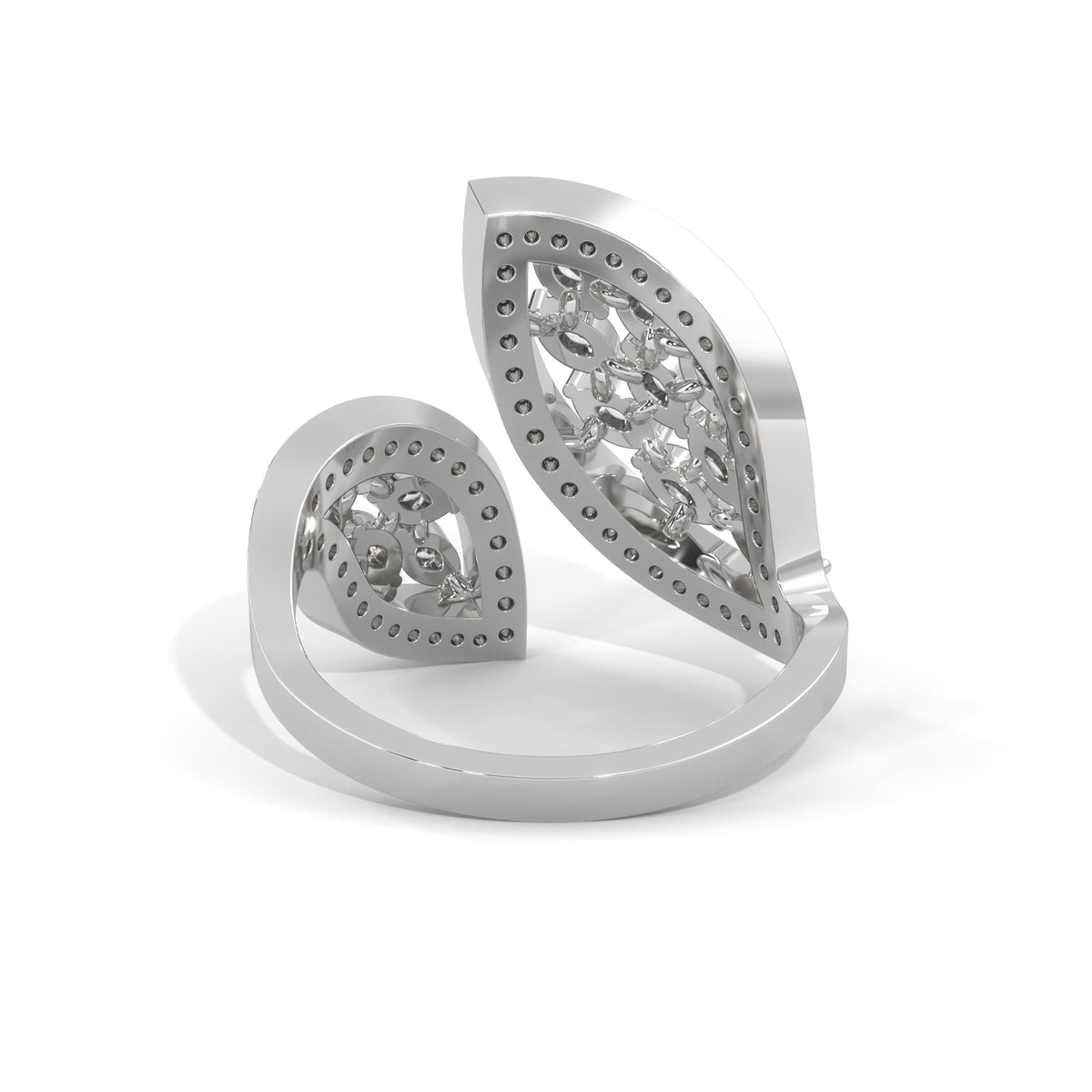 Twin Leaf Cluster Ring