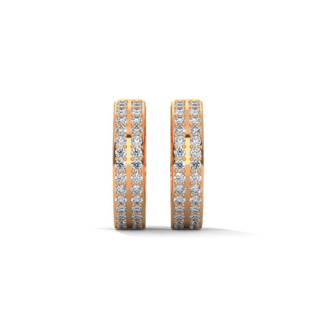 Triple Row Radiance Huggie Earrings