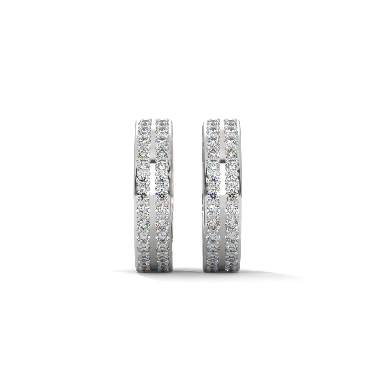 Triple Row Radiance Huggie Earrings
