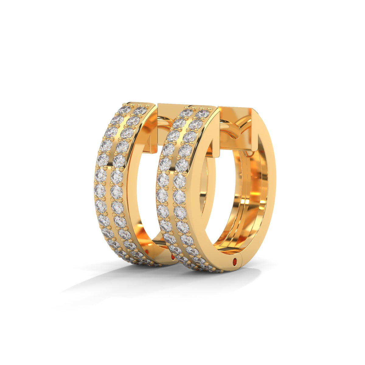 Triple Row Radiance Huggie Earrings