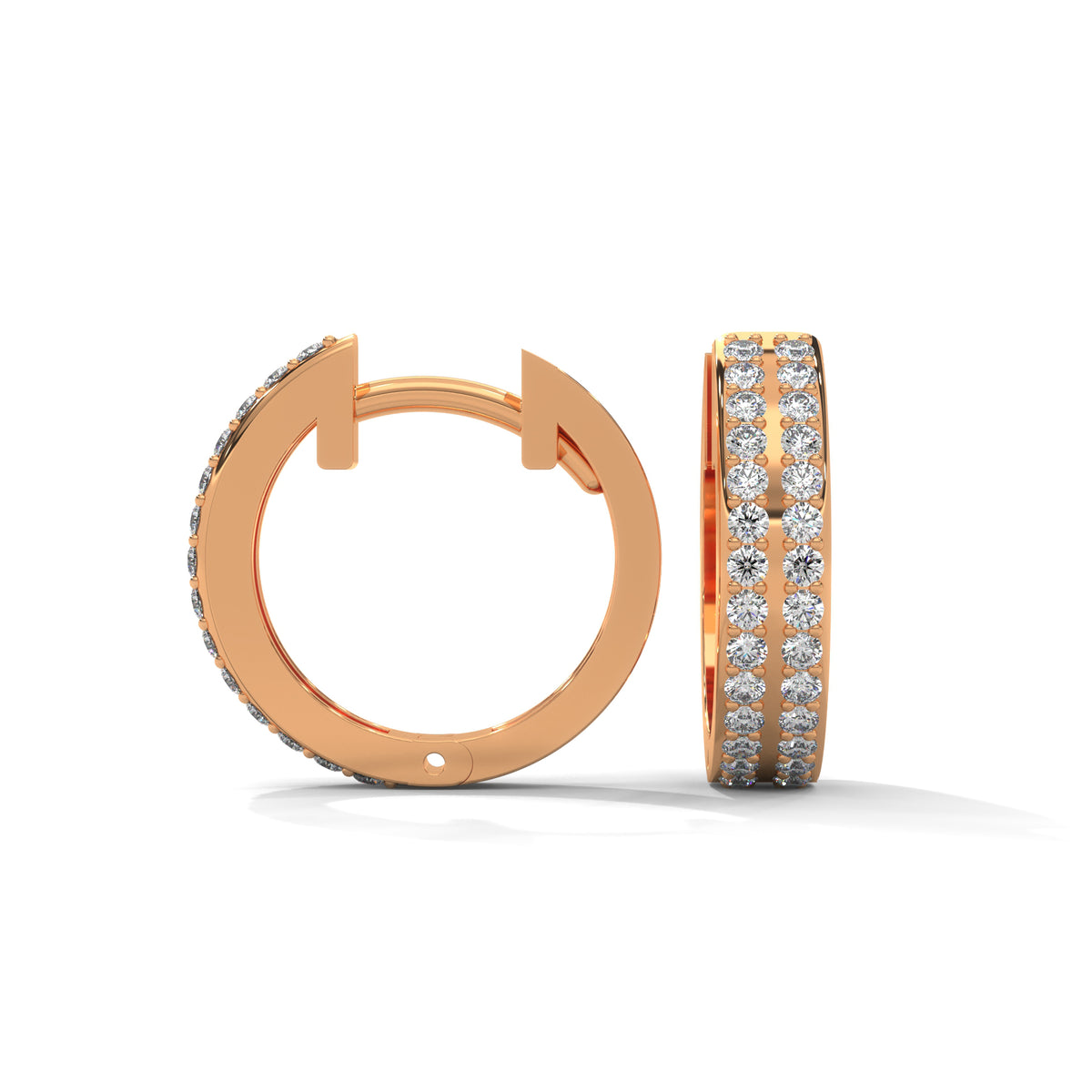 Triple Row Radiance Huggie Earrings