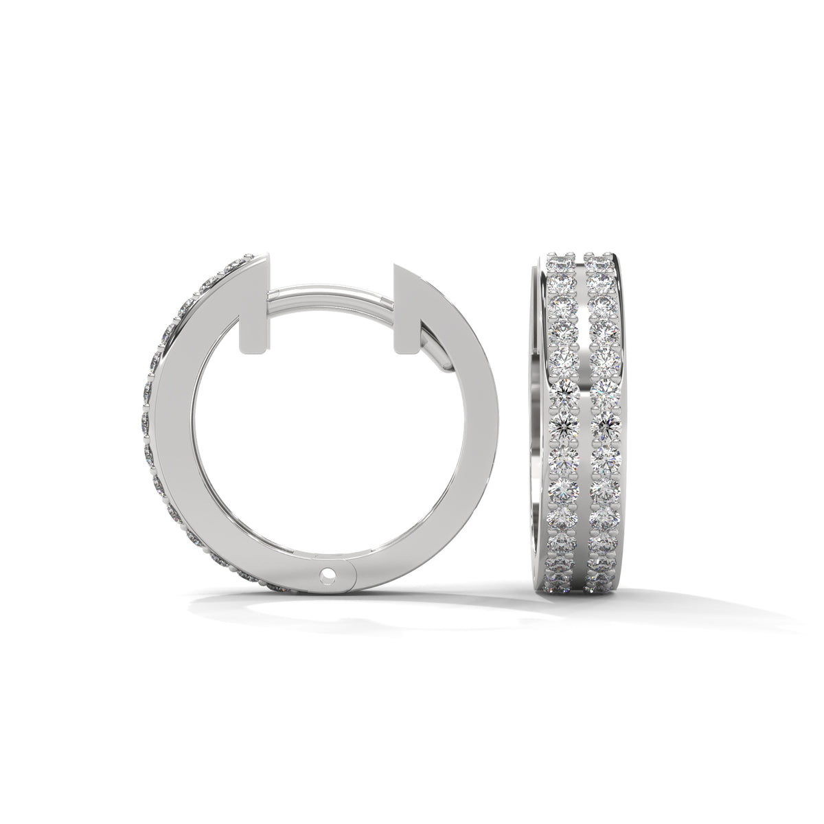 Triple Row Radiance Huggie Earrings