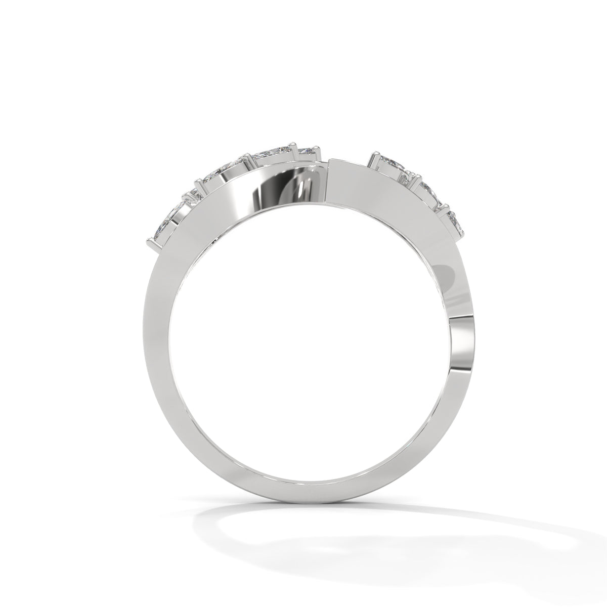 Twin Leaf Cluster Ring