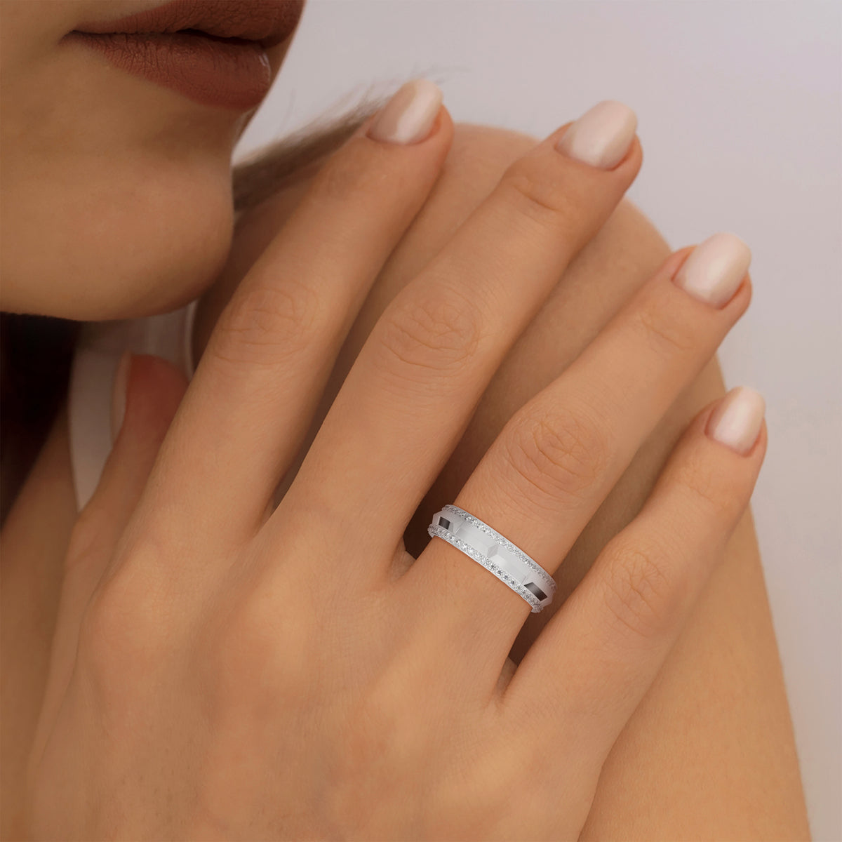 Geometric Gleam Eternity Ring