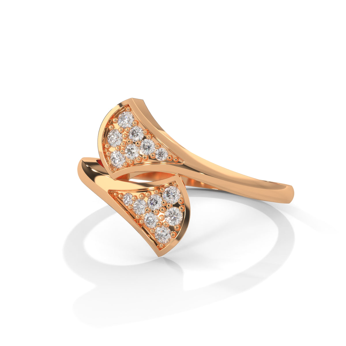 Dual Fan Bypass Diamond Ring