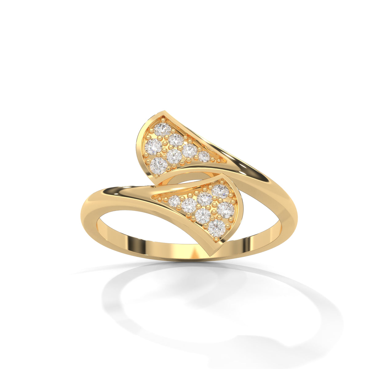 Dual Fan Bypass Diamond Ring