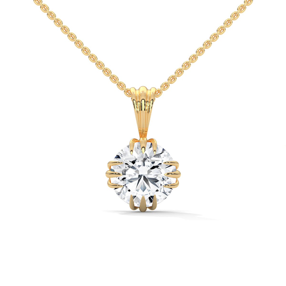 Crescent Claw Solitaire Pendant