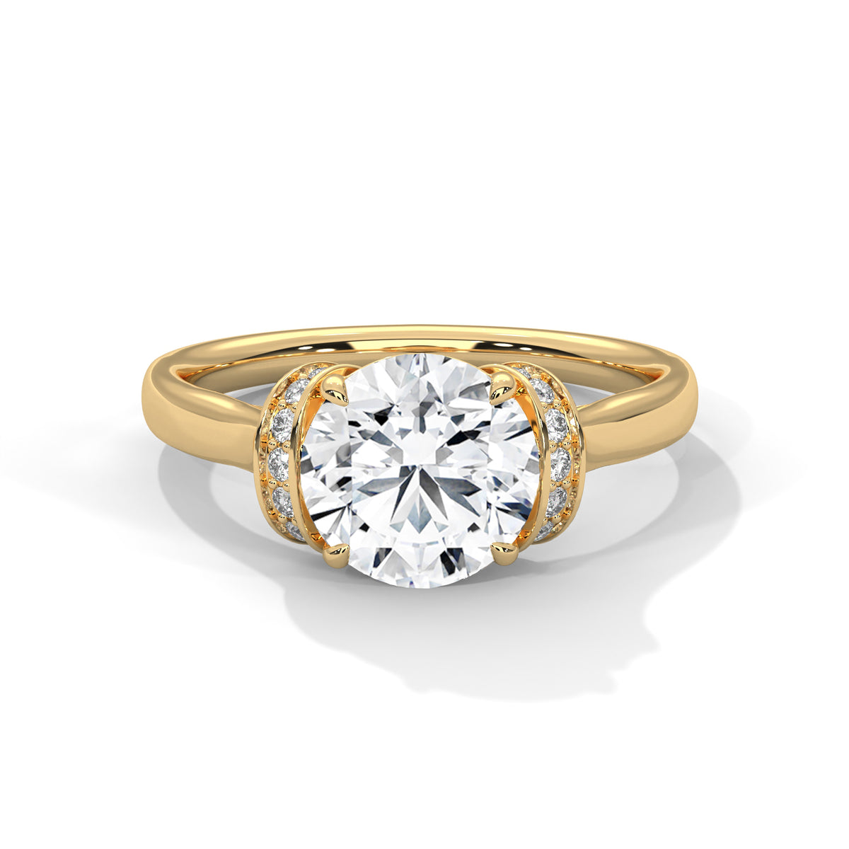 Crown Bloom Solitaire Ring