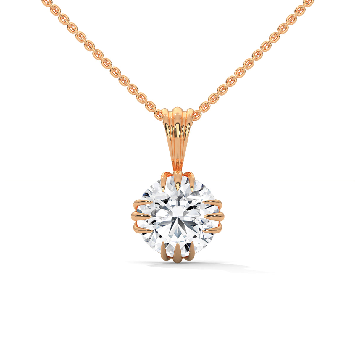 Crescent Claw Solitaire Pendant