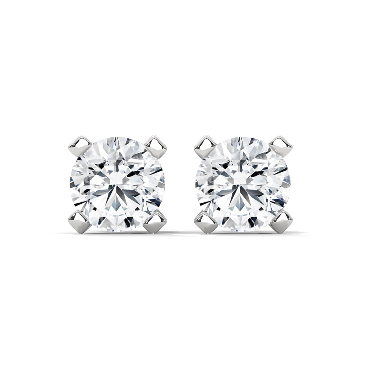 Brilliant Ice Solitaire Stud Earrings