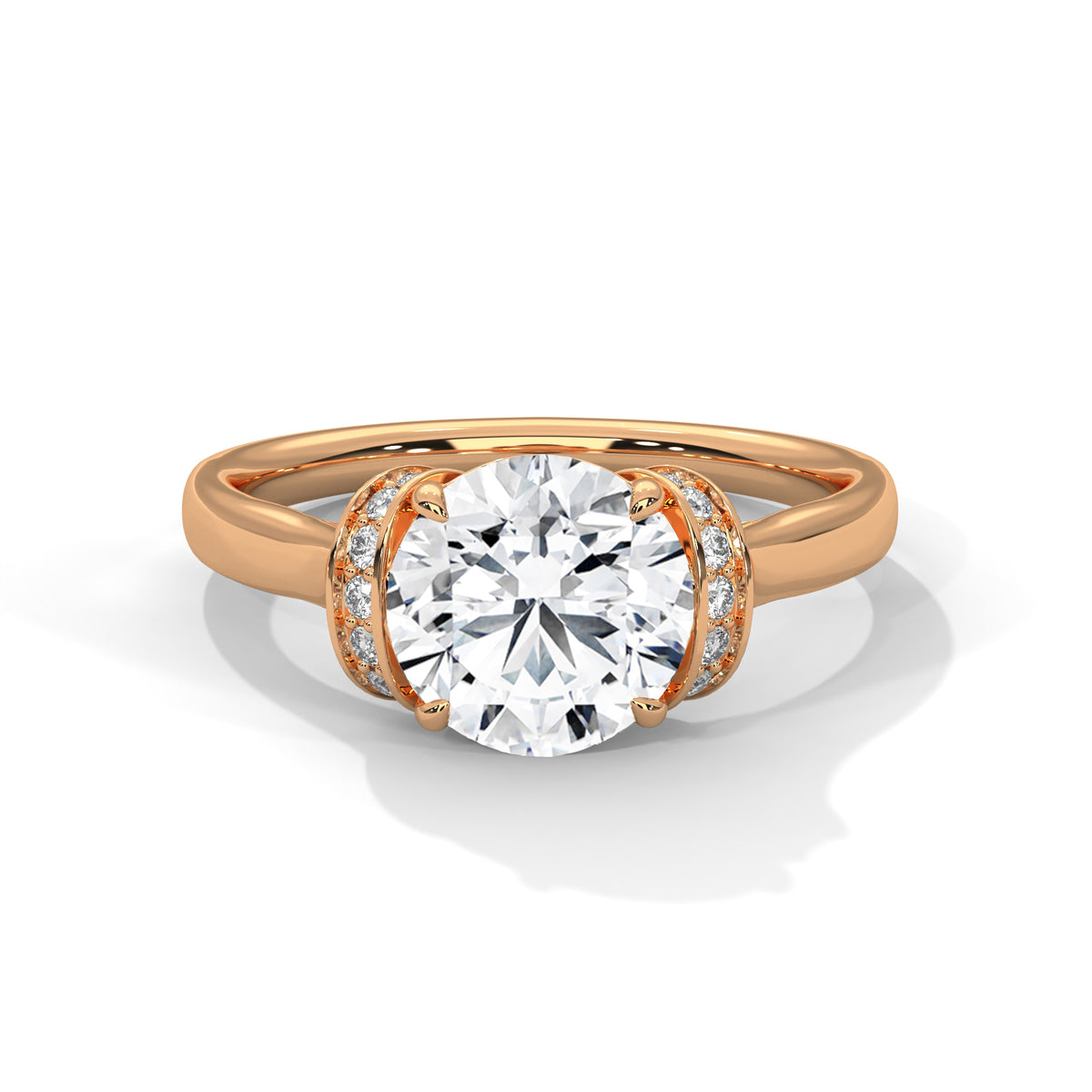 Crown Bloom Solitaire Ring