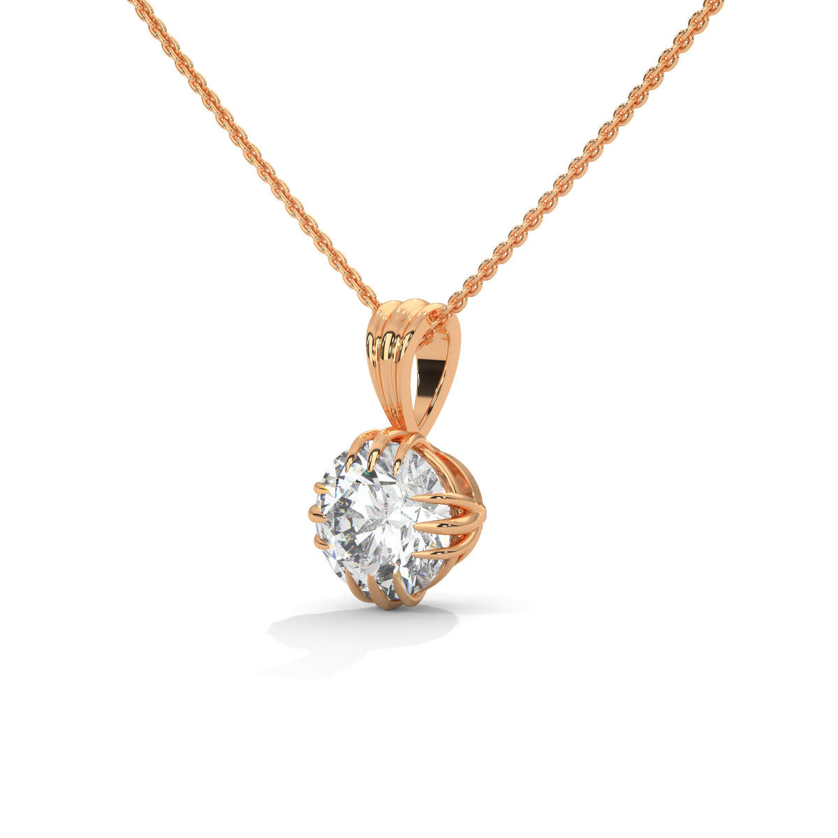 Crescent Claw Solitaire Pendant
