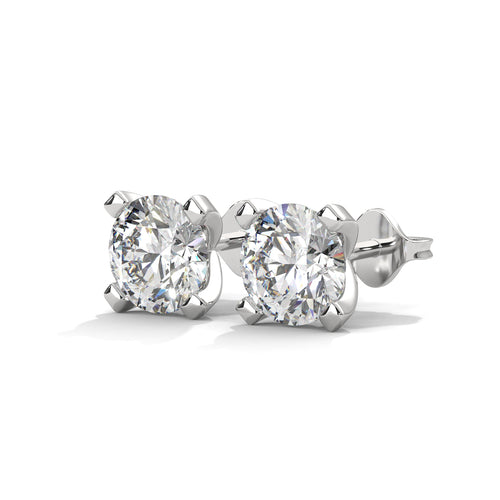 Brilliant Ice Solitaire Stud Earrings