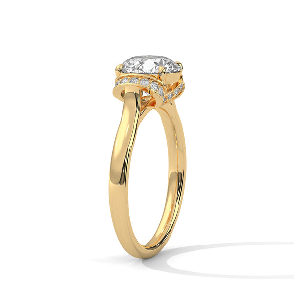 Crown Bloom Solitaire Ring