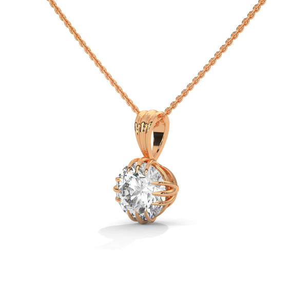 Crescent Claw Solitaire Pendant