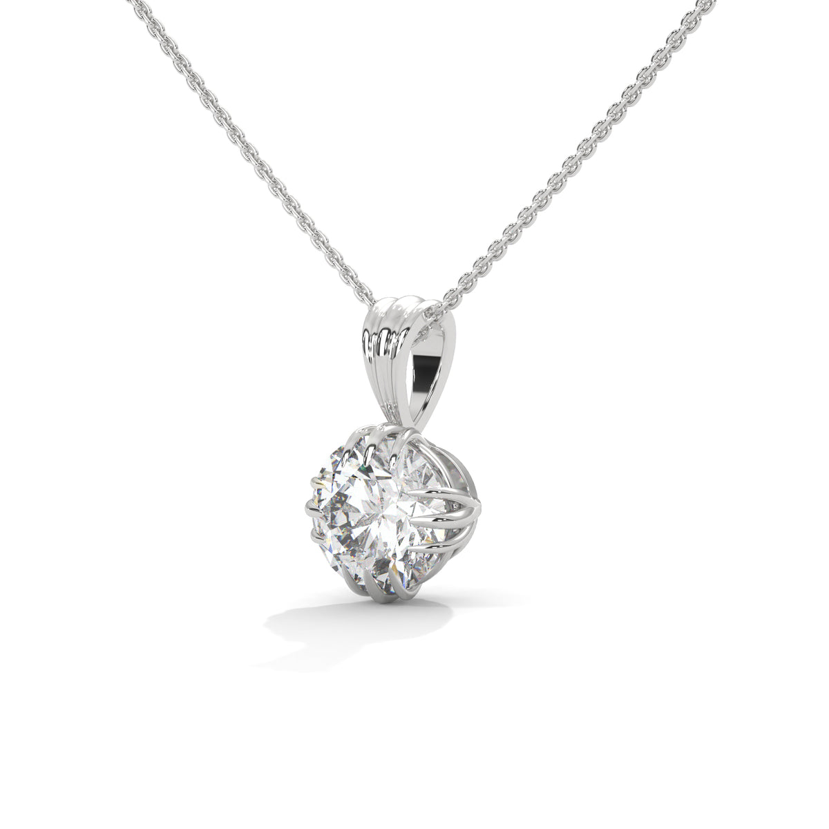 Crescent Claw Solitaire Pendant