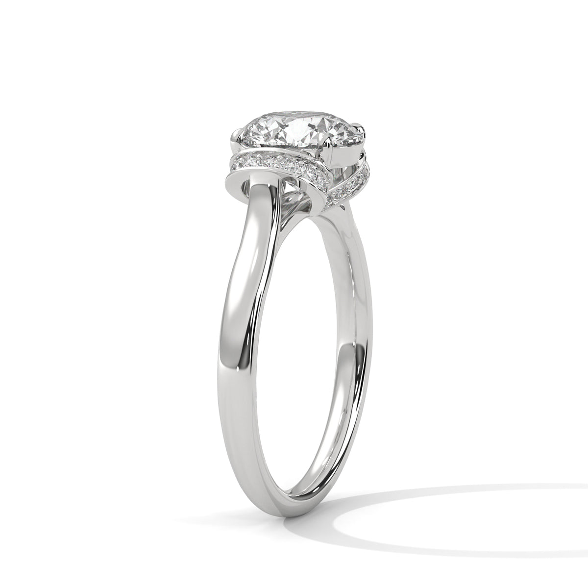 Crown Bloom Solitaire Ring
