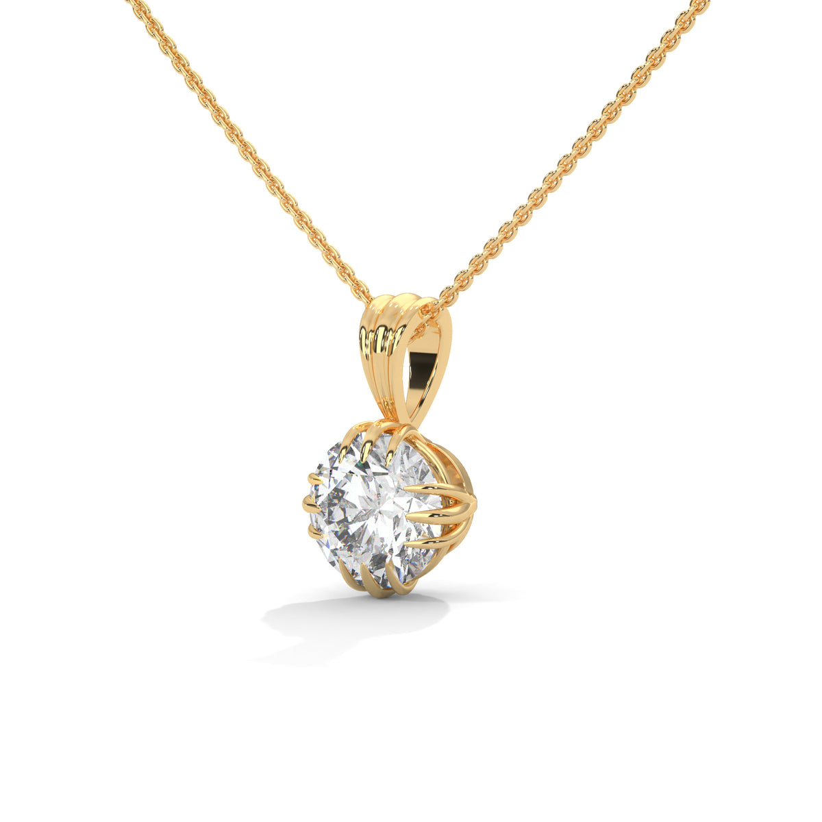 Crescent Claw Solitaire Pendant