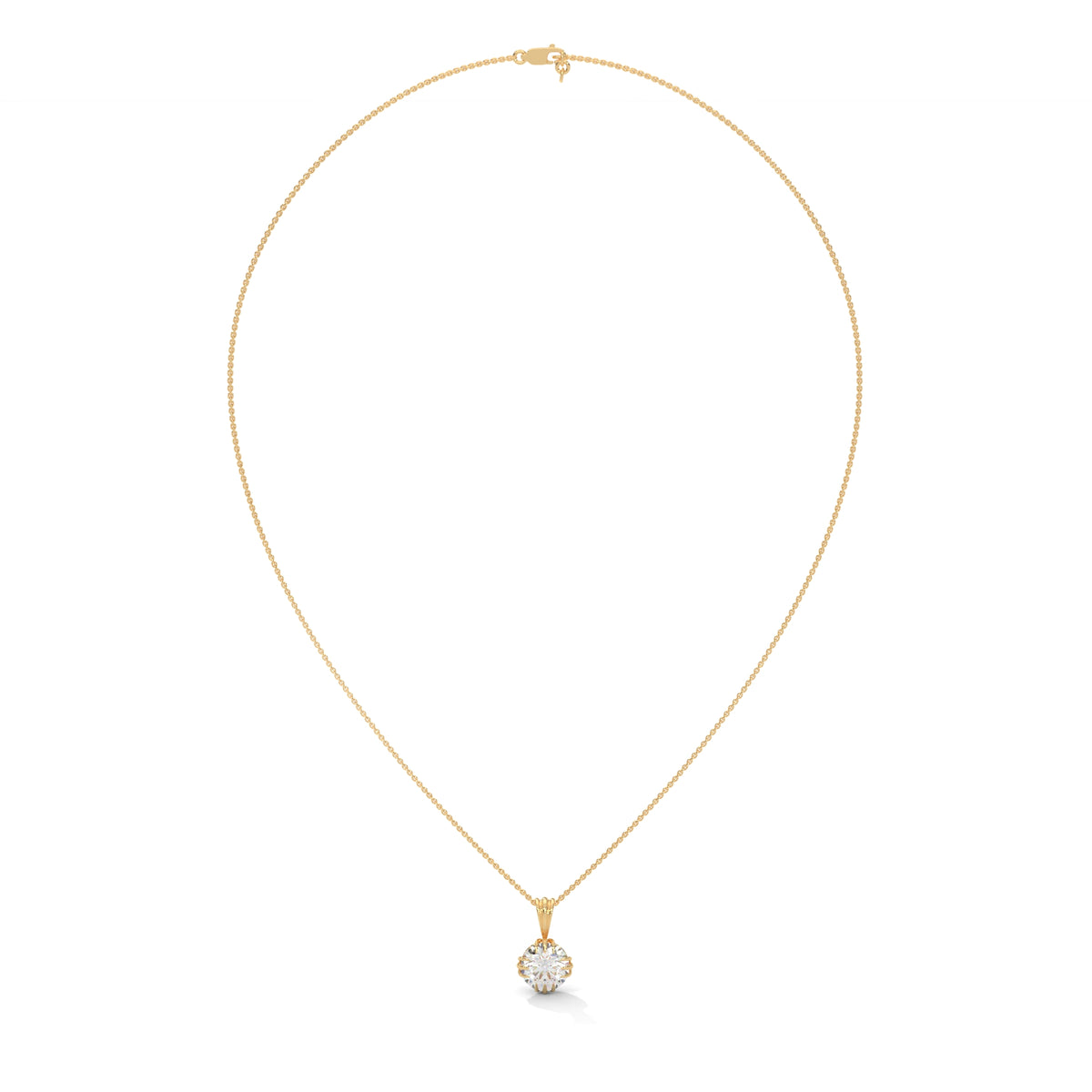 Crescent Claw Solitaire Pendant