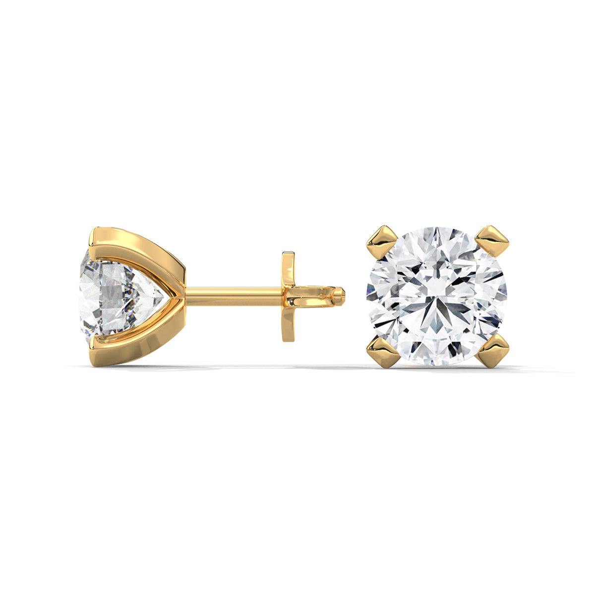Brilliant Ice Solitaire Stud Earrings