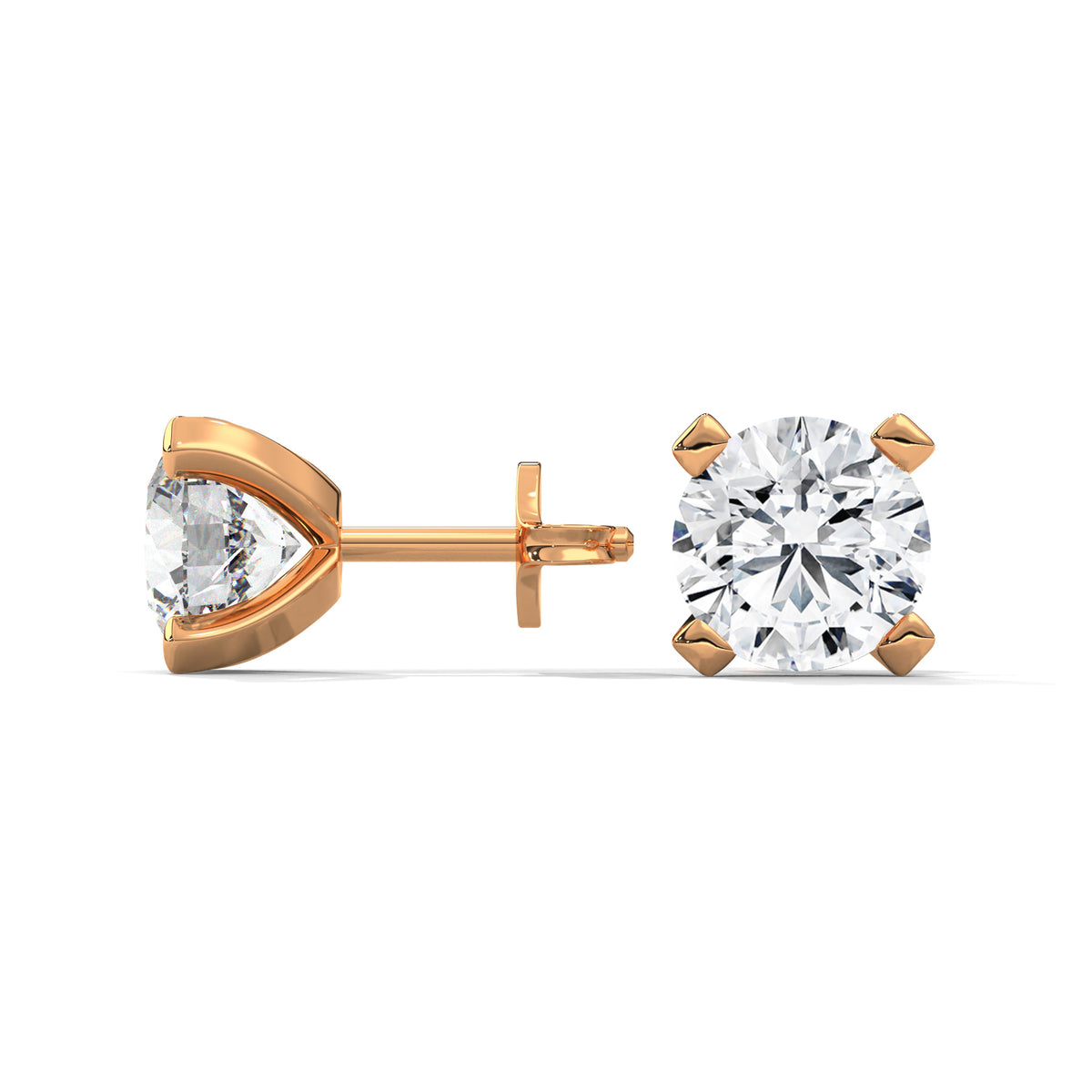 Brilliant Ice Solitaire Stud Earrings