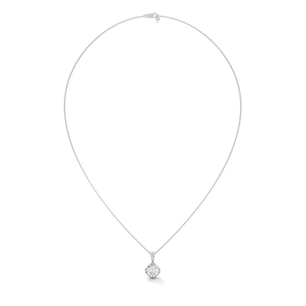 Crescent Claw Solitaire Pendant