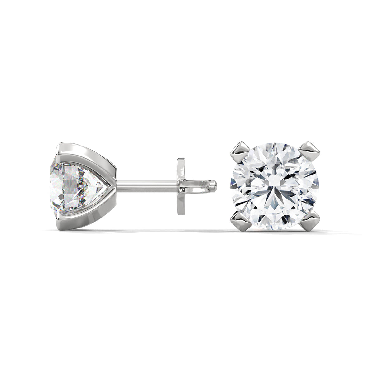 Brilliant Ice Solitaire Stud Earrings