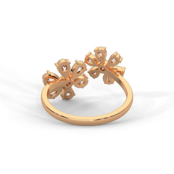 Blooming Snowflake Cluster Ring