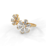 Blooming Snowflake Cluster Ring