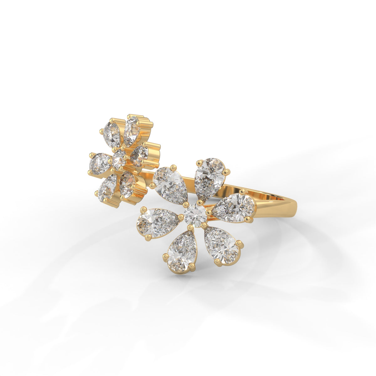 Blooming Snowflake Cluster Ring