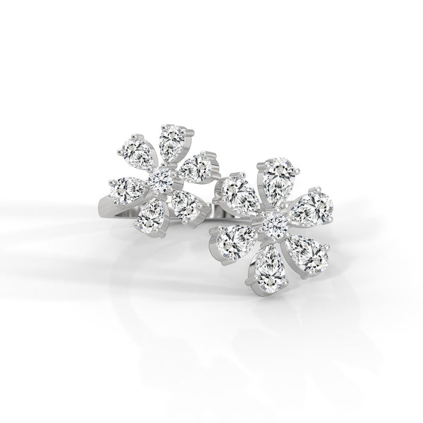 Blooming Snowflake Cluster Ring