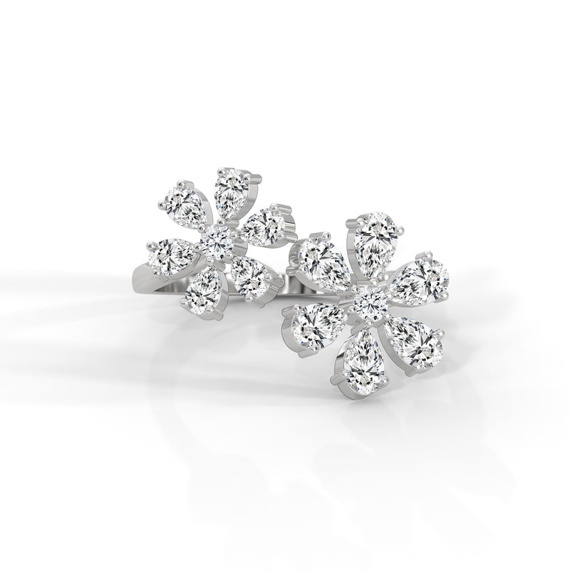 Blooming Snowflake Cluster Ring