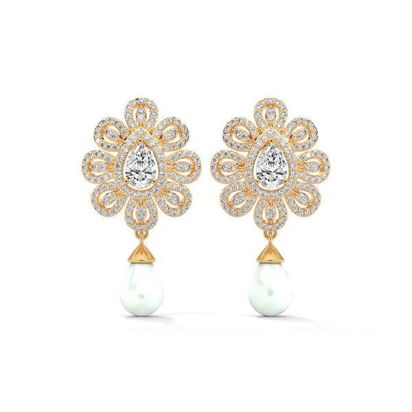 Blooming Petal Halo Dangler Earrings