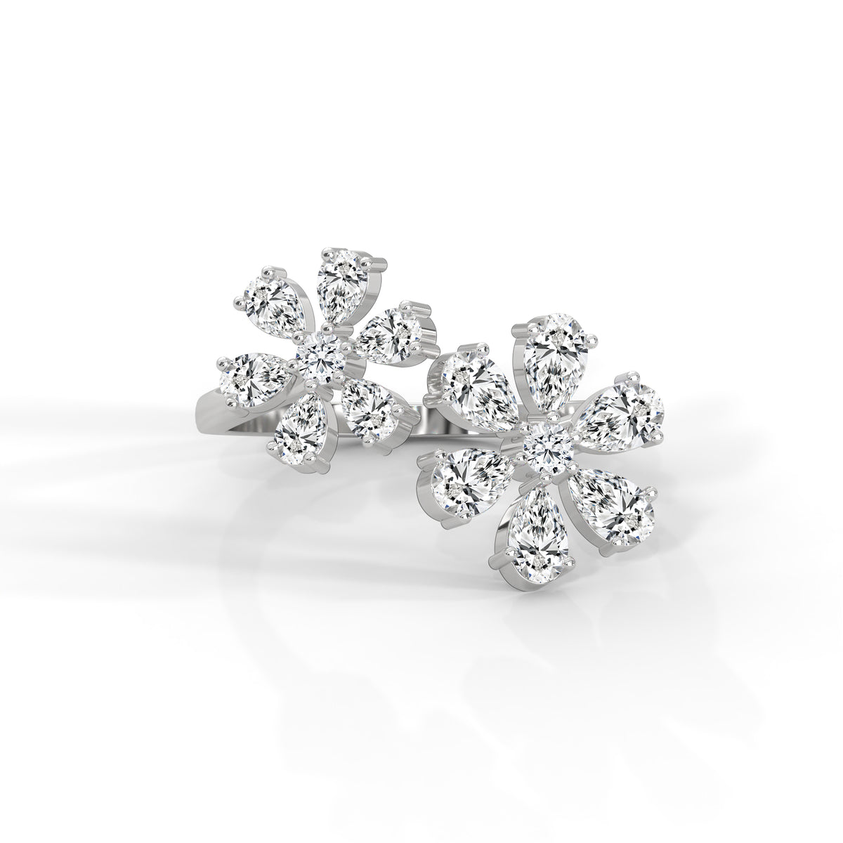 Blooming Snowflake Cluster Ring