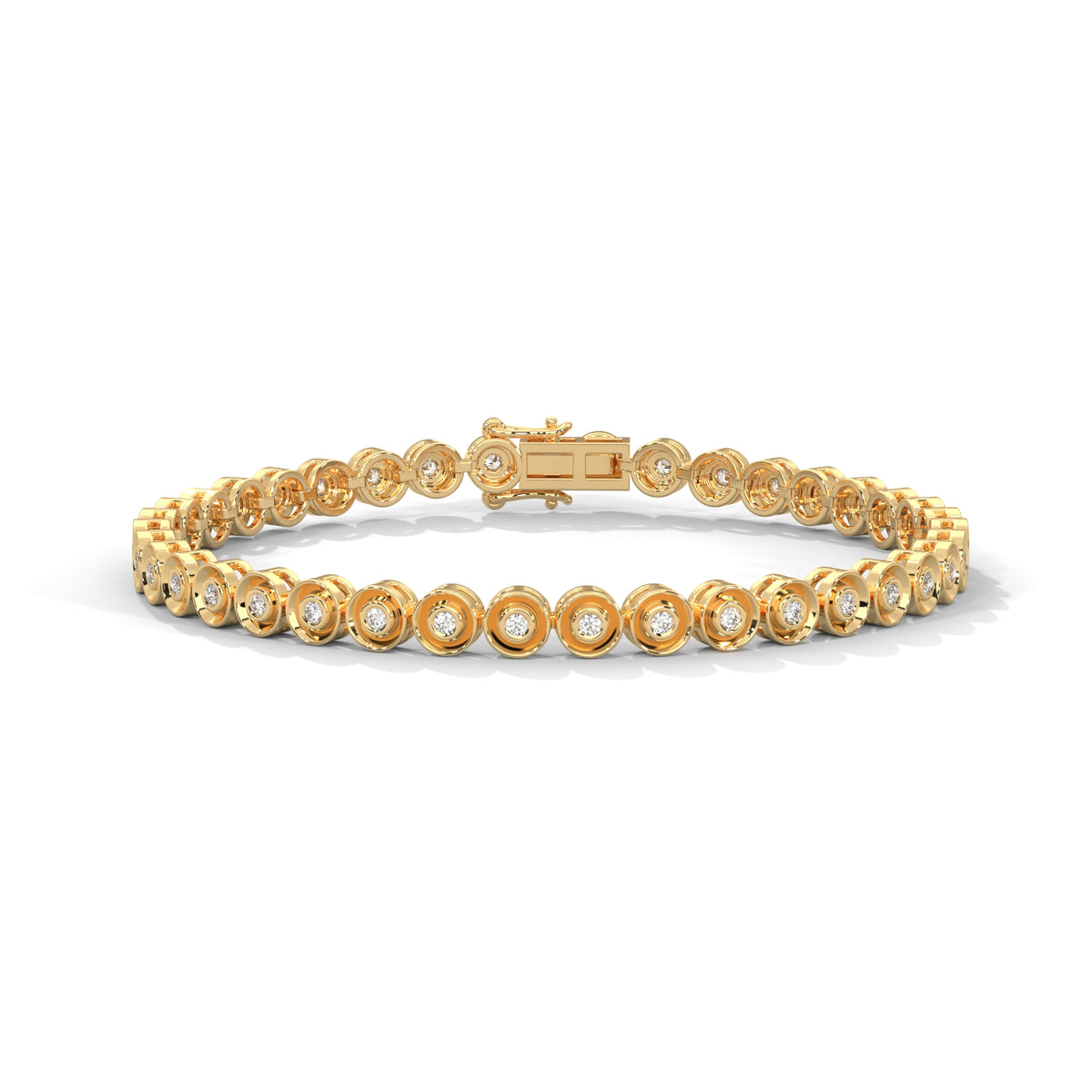 Bezel Circle Tennis Bracelet
