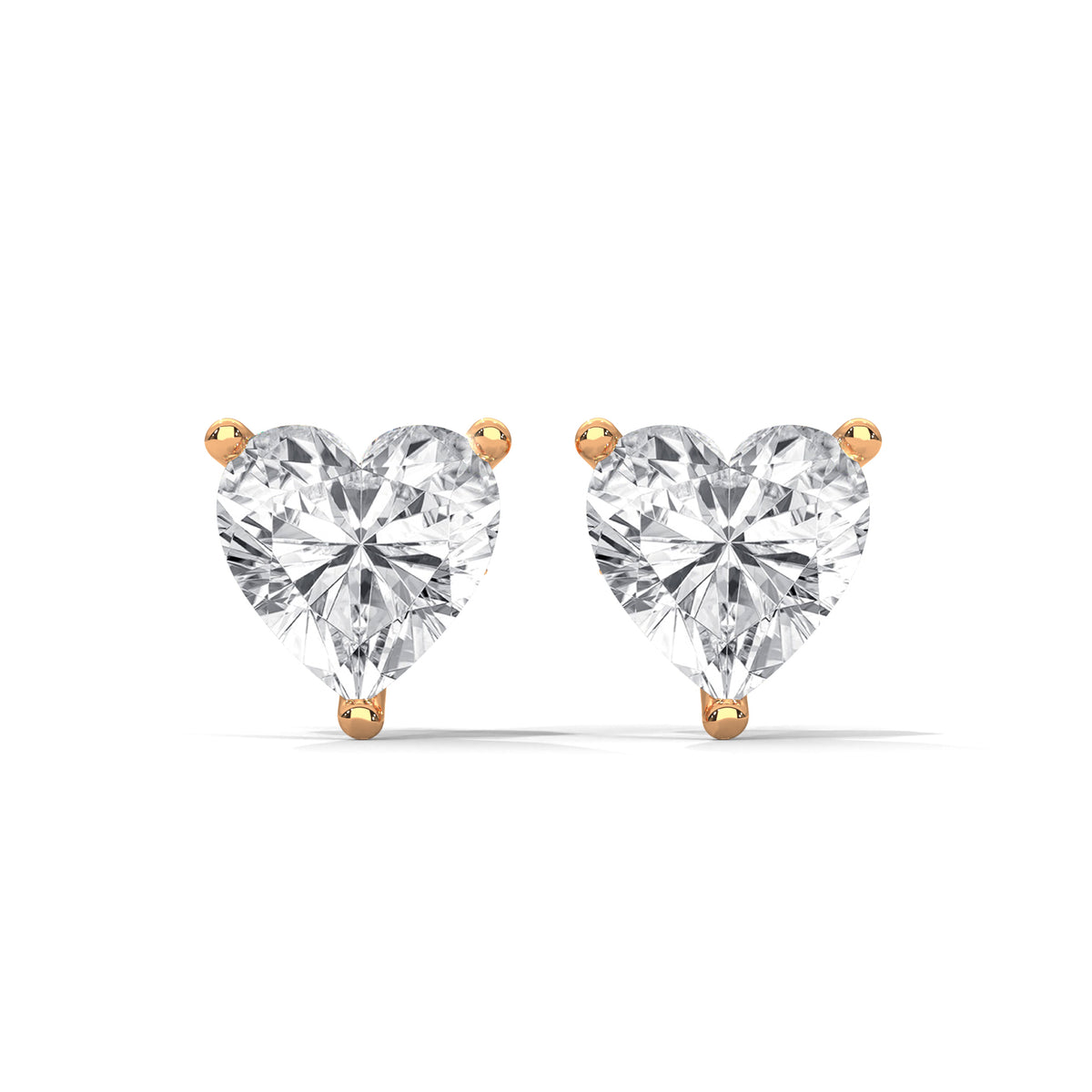 Sweetheart Solitaire Stud Earrings