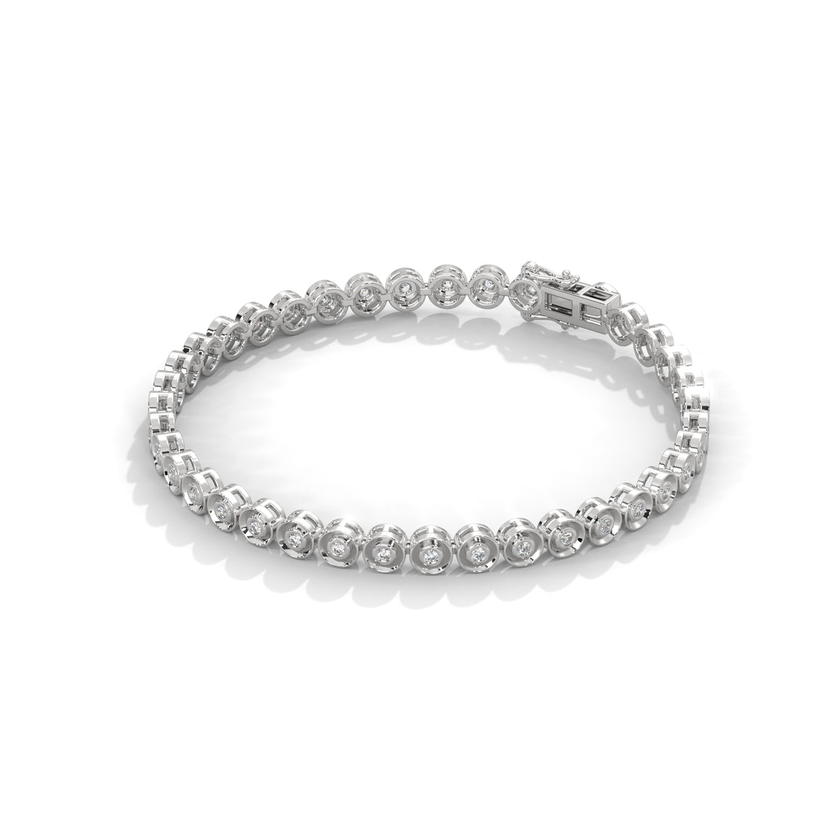 Bezel Circle Tennis Bracelet