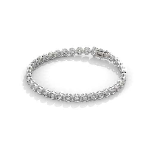 Bezel Circle Tennis Bracelet