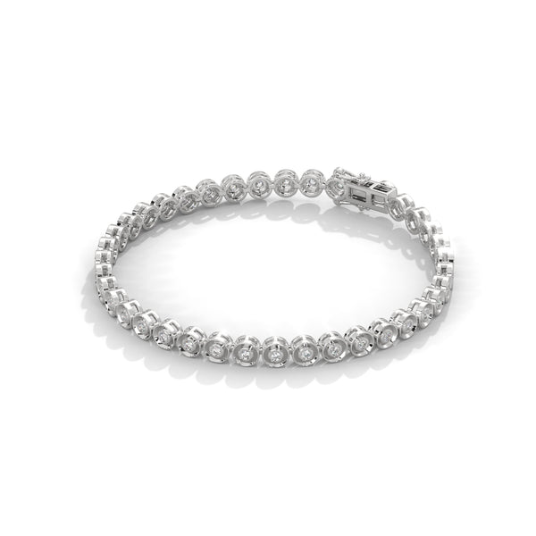 Bezel Circle Tennis Bracelet