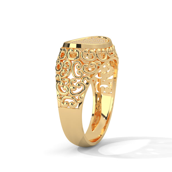 Filigree Scroll Cluster Ring