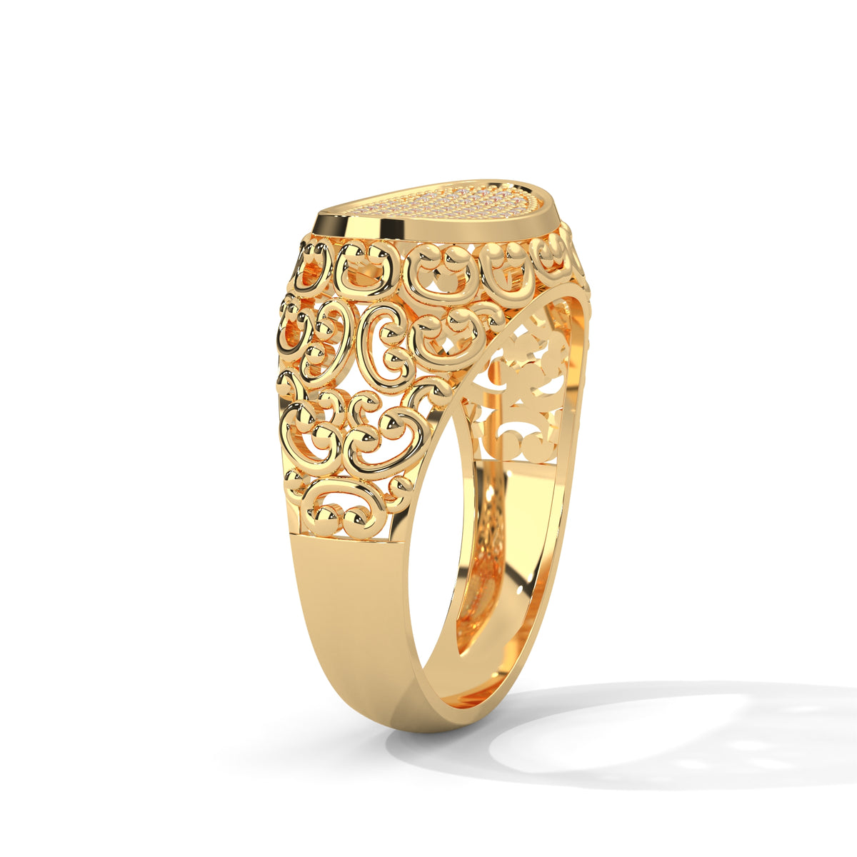 Filigree Scroll Cluster Ring